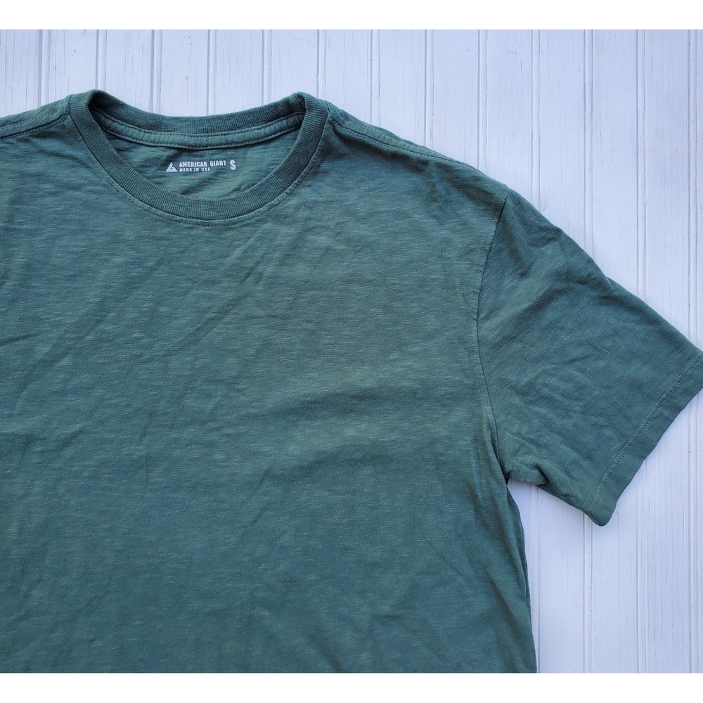 NWOT American Giant Premium Slub Short Sleeve Crew Tee Men's Small Green